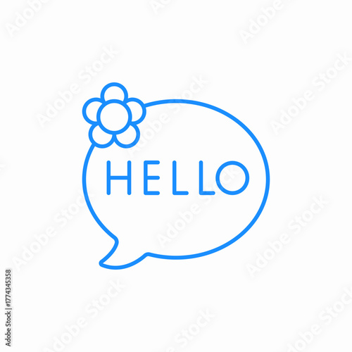 hello greeting bubble icon sign vector
