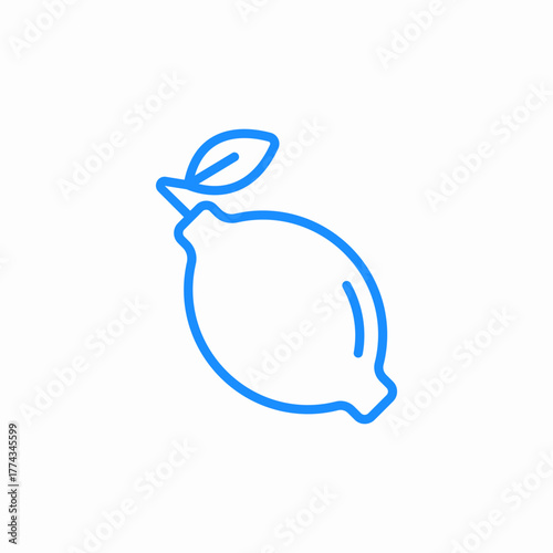 lemon fruit icon sign vector
