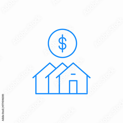 real estate market icon sign vector