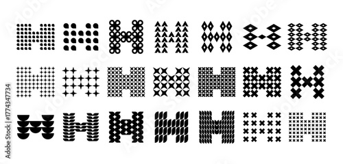 Collection of abstract acronym letter H logo
