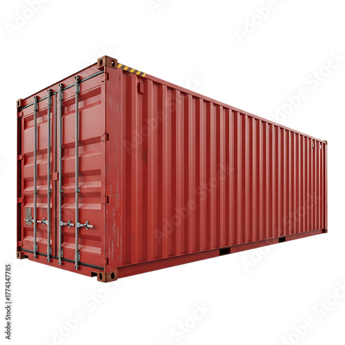 Durable red cargo container ready for global shipping and logistics projects