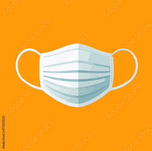 Flat vector of face mask, medical safety theme