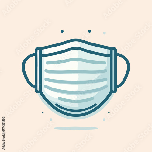 Flat vector of face mask, medical safety theme