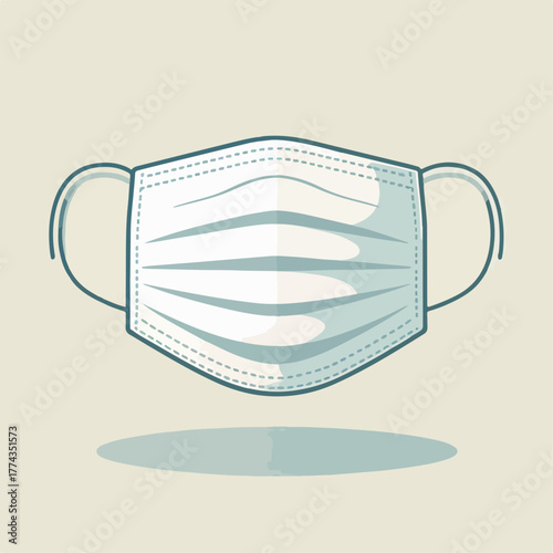 Flat vector of face mask, medical safety theme