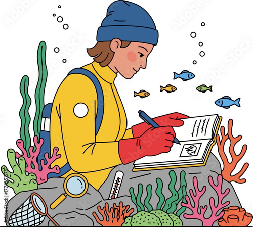 subaquatic scientist chronicles aquatic biodiversity, preserving the fragile ocean ecosystem