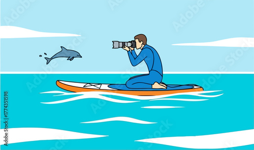 oceans playful dance photographer on paddleboard captures wild marine spectacle