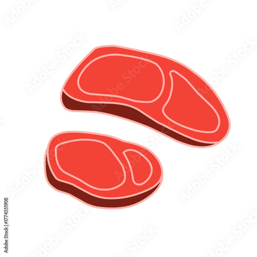 raw meat vector illustration
