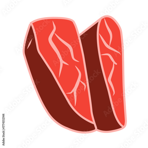 raw meat vector illustration