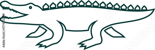 Elegant crocodile line art vector, perfect for nature themes, reptile illustrations, and logo design.