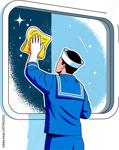 sailor brings clarity window shines, new perspectives emerge brightly