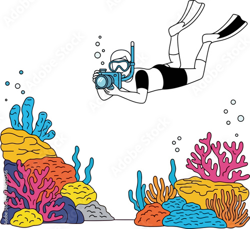 deep dive storyteller recording marine lifes bright, dynamic underwater narrative