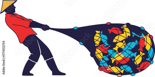 abundant harvest pulling in a diverse and colorful aquatic catch