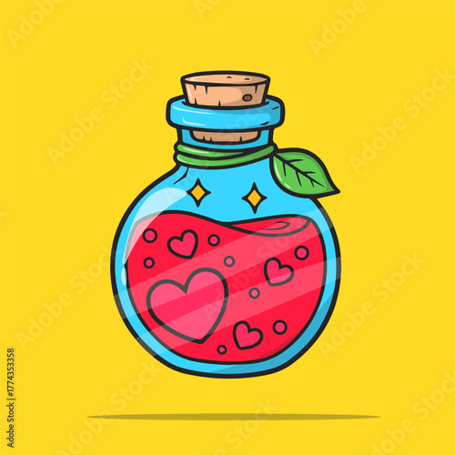 Bright green vector icon of a minor healing potion bottle for health and game illustration assets.