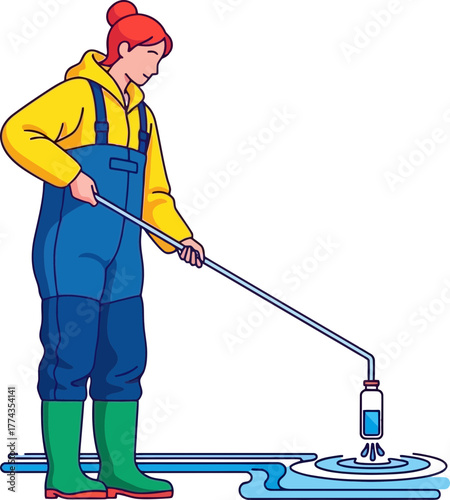 unveiling waters health dedicated scientist collects samples for purity analysis