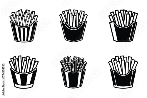 French Fries Cartoon Icon svg