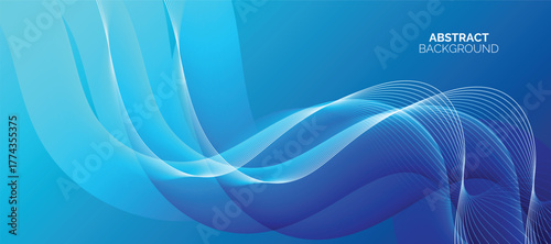 Abstract blue digital dynamic wave background. minimal dynamic curved lines abstract futuristic hi technology background with lighting effect