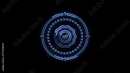 Glowing neon Cogwheel icon animation. HD animated outline mechanical gear and settings rotation video loop