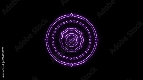 Glowing neon Cogwheel icon animation. HD animated outline mechanical gear and settings rotation video loop