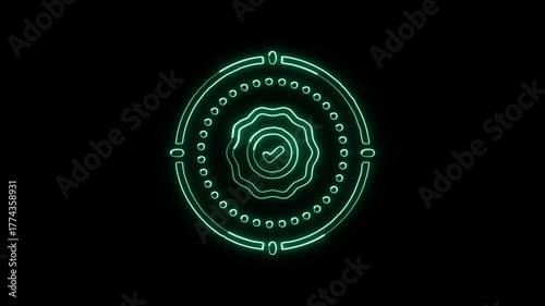 Glowing neon Cogwheel icon animation. HD animated outline mechanical gear and settings rotation video loop