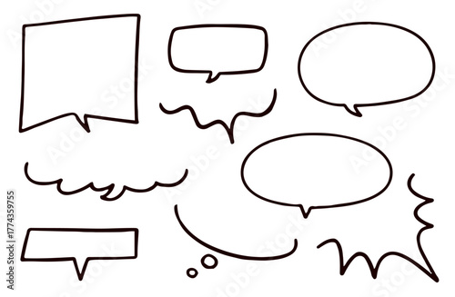 シンプルな手描きフキダシセット