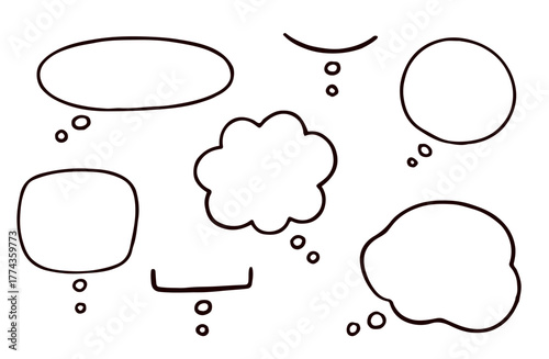 シンプルな手描きフキダシセット