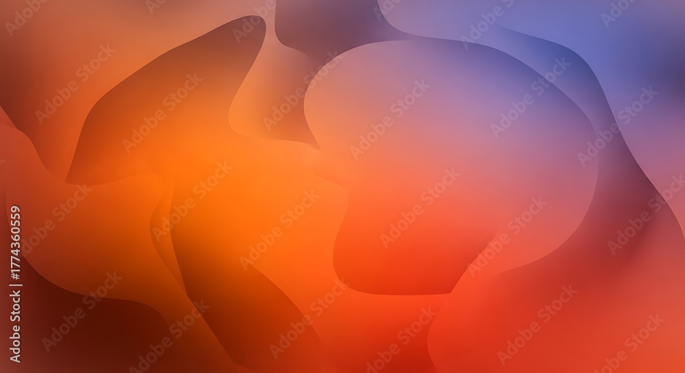 Obraz premium Abstract Organic Fluid Shapes Gradient Background in Warm Red and Cool Purple Tones