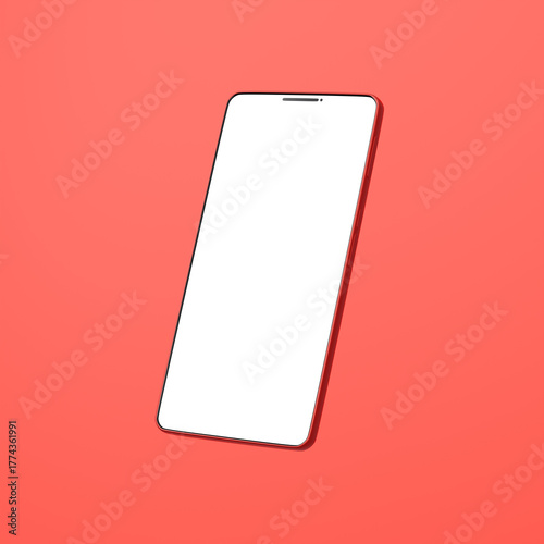 3D素材_スマートフォン_赤