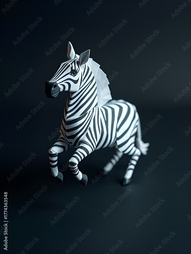 Fototapeta premium zebra on black background