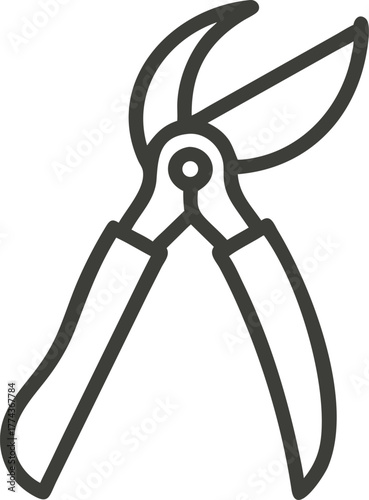 Gardening pruning shears silhouette