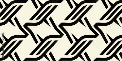 Abstract geometric pattern of interlocking lines in a seamless tessellation