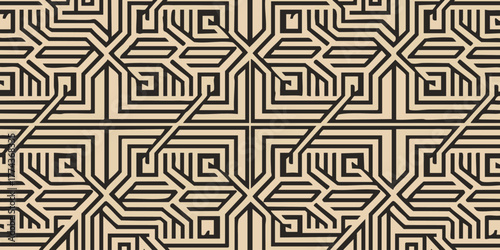 Geometric Textile Pattern Abstract Art Deco Design with Clean Lines