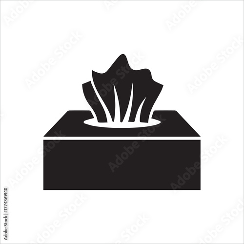 tissue box silhouette vector
