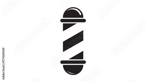 Barber pole icon simple flat glyph illustration for barbershop signage isolated on white background