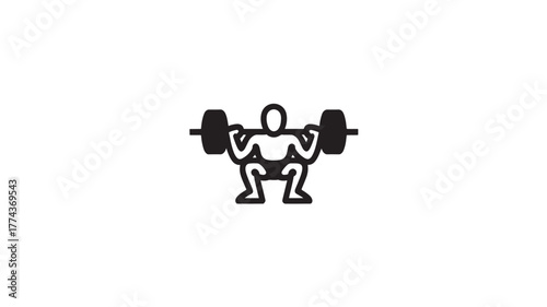 Squat exercise icon simple black glyph illustration isolated on white background for fitness apps and websites