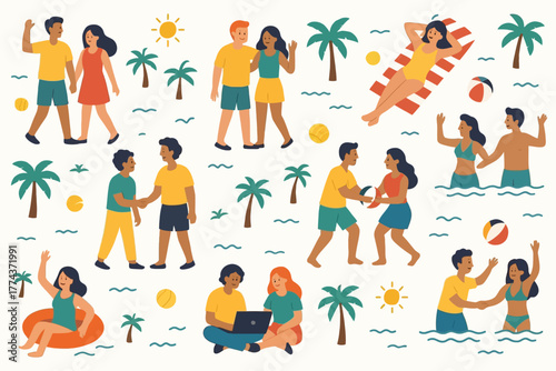 Seamless Pattern, Beach Theme