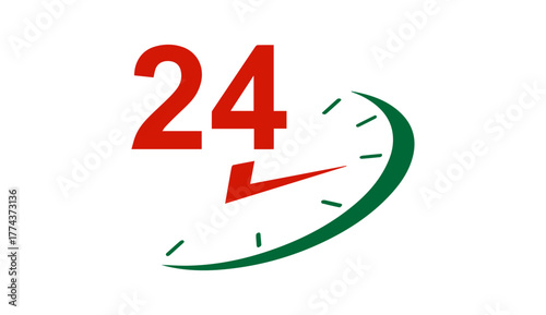24 hour time service symbol icon royalty free vector graphic
