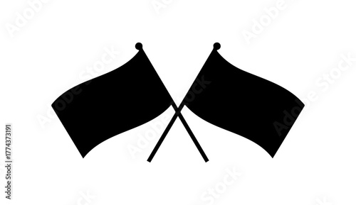 Two flags agreement icon royalty free vector graphic