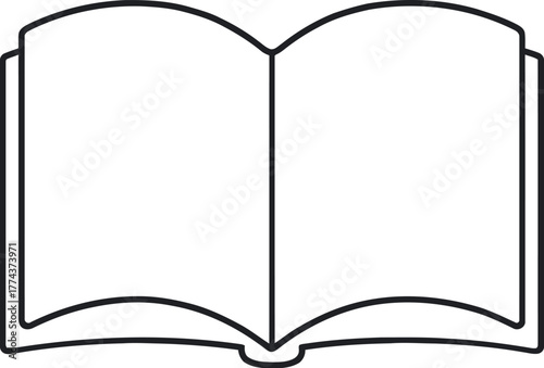 Simple hand drawn open book illustration with minimalist style