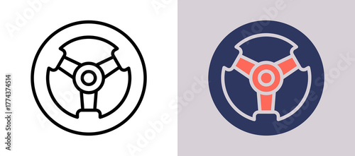 Steering Wheel whitegrey icon