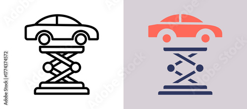 Car Lift whitegrey icon