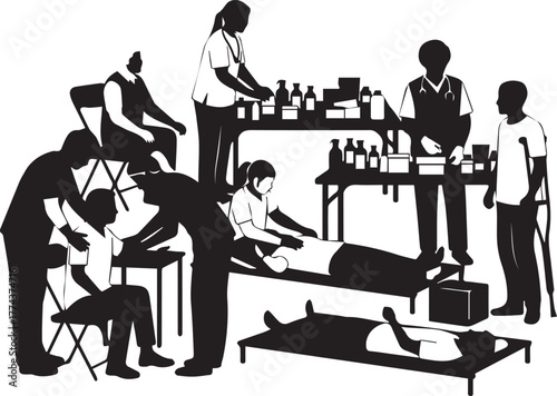 International volunteer day celebration diverse group of people engaged in community service activities