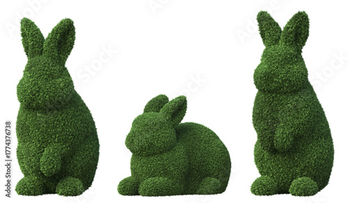 Εκτύπωση καμβά rabbit shaped topiary shrub isolated on a transparent background
