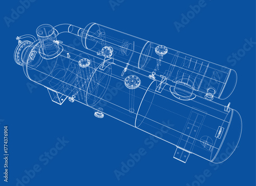 Technical Blueprint of Industrial Equipment