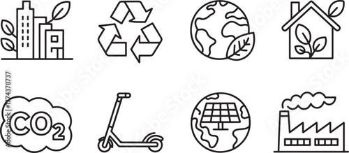 Eco friendly icons for sustainability and green living concepts Keywords: eco friendly