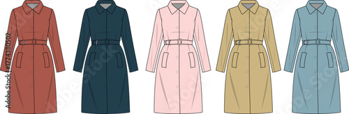 Variety of Stylish Trench Coats A Collection of Fashionable Outerwear Designs for Women
