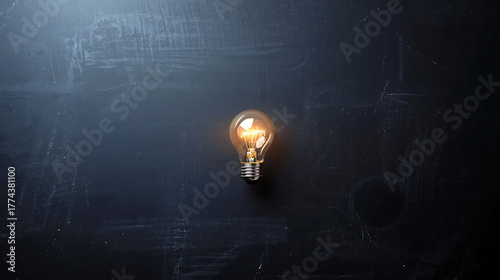 A glowing light bulb on a dark background symbolizes a bright idea