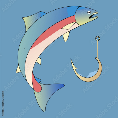 "Dynamic Fish Emblem – Catch of the Day Concept"