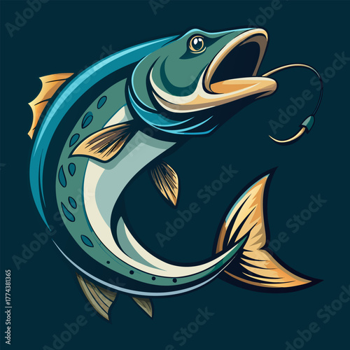 "Dynamic Fish Emblem – Catch of the Day Concept"