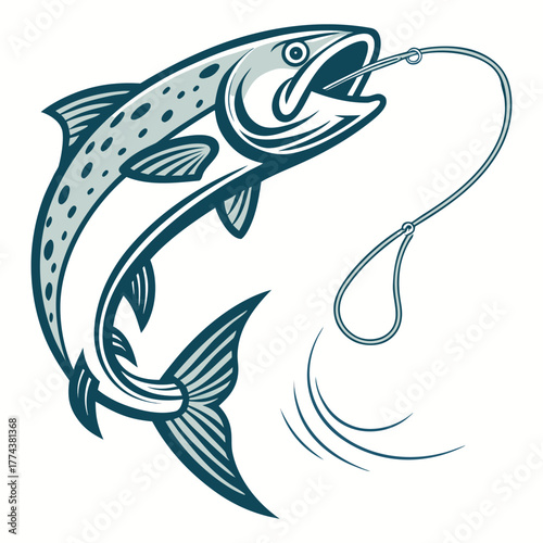 "Dynamic Fish Emblem – Catch of the Day Concept"