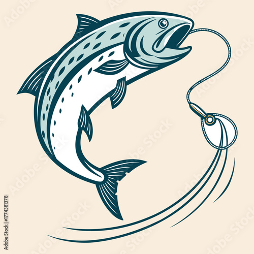 "Dynamic Fish Emblem – Catch of the Day Concept"